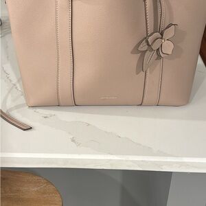 Draper James Tan Structured Tote Bag with Double Handles